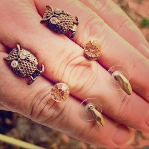 Owl & assorted earrings